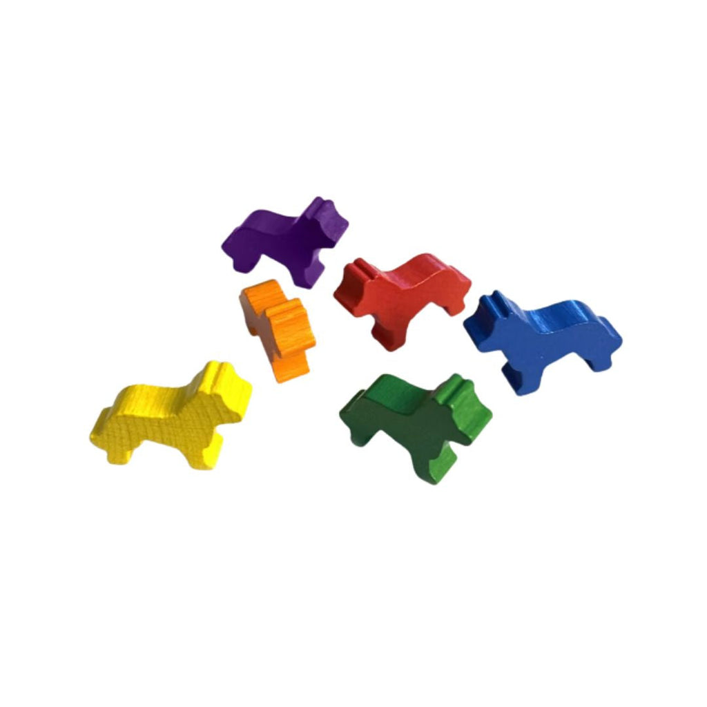 Kleine Hundefiguren aus Holz – 6er-Set